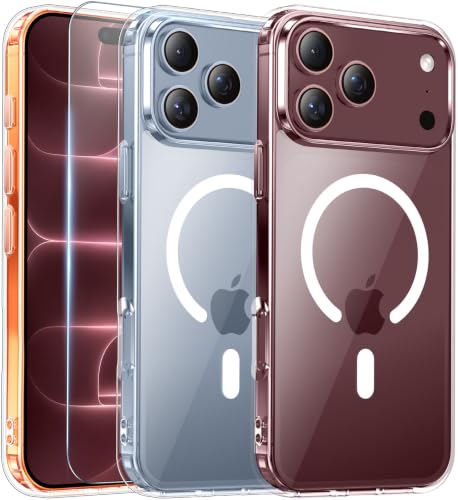 Temdan for iPhone 18 Pro Max Case/iPhone 17 Pro Max Case Clear | Compatible with Magsafe, Screen Protector, Military-Grade Protection, Shockproof Slim Magnetic Phone Case,6.9"