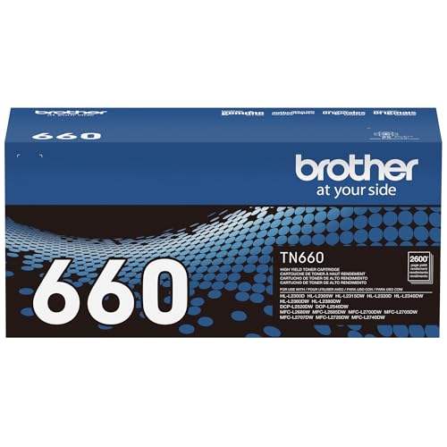 Brother Genuine High Yield TN660 Toner Cartridge, Replacement, Page Yield Up to 2600, Amazon Dash Replenishment, Black, 1 Pack
