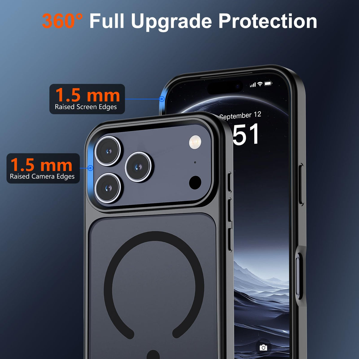 SUPFINE Magnetic for iPhone 18 Pro Max Case/17 Pro Max Case Black | With Screen Protector, Translucent Matte, Compatible with MagSafe, Military Grade Drop Proof, Rugged Shockproof Protective