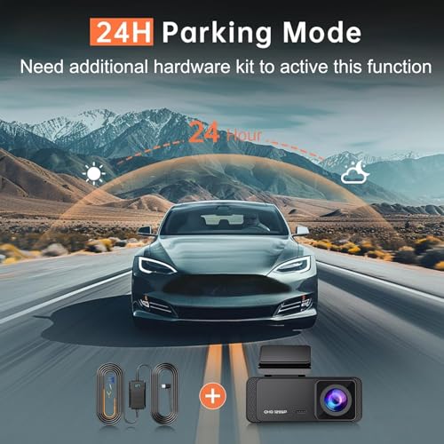 Veement 1296P Dash Cam Front, WiFi Dash Camera for Cars with App | V300 Mini Hidden Design, Night Vision, 170° Lens, Loop Recording, G-Sensor, 256GB Max, Card Not Included, Hardwire Required