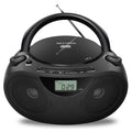 Nextron Portable CD Player Boombox with Bluetooth, AM/FM Radio & USB | CD-R/RW, MP3-CD & USB Playback, Stereo Sound, Bass Boost, AUX Input, Headphone Jack, LCD Display, AC/Battery Powered - Black