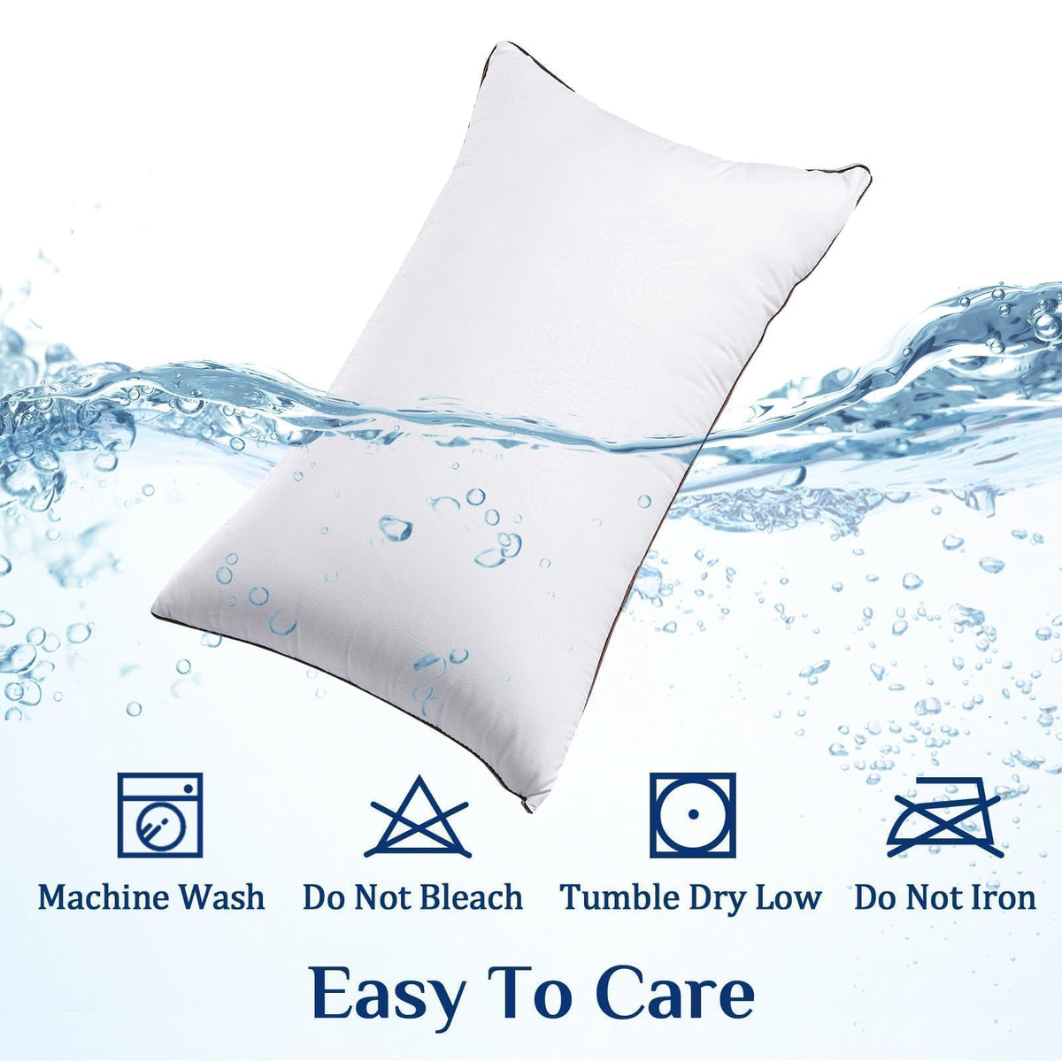 JOLLYVOGUE Pillows Standard Size Set of 2, Cooling and Firm Pillows with Oeko-Tex Certified Down Alternative Filling for Side, Back, and Stomach Sleepers, Hotel Collection