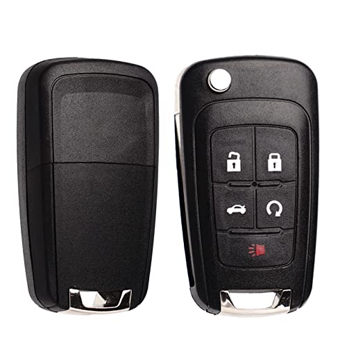 MechanMagic Flip Key Fob Replacement Fits for Chevy Equinox Camaro 2010-2019 Cruze Malibu Impala Sonic GMC Terrain Buick Lacrosse Regal Verano Encore Keyless Entry Remote Control 2 Sets
