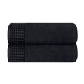 GLAMBURG 100% Cotton 2 Pack Oversized Bath Towel Set 28x55 Inches, Ultra Soft Highly Absorbant Compact Quickdry & Lightweight Large Bath Towels, Ideal for Gym Travel Camp Pool - Black