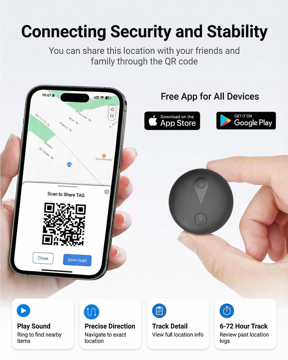 GPS Tracker for Vehicles, Real-Time Undetectable GPS Tracker for Car - No Monthly Fee & SIM Card for Hidden Magnetic GPS Locator for Android and iPhone, Ultra-Slim, IP68 Waterproof, Safe & Durable