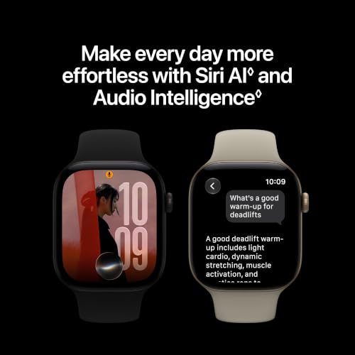 Apple Watch Series 12 GPS 42mm Smartwatch | Light Gold Aluminum Case, Sand Sport Band - S/M. Health + Fitness + Sleep Tracking, Heart Rate, Safety