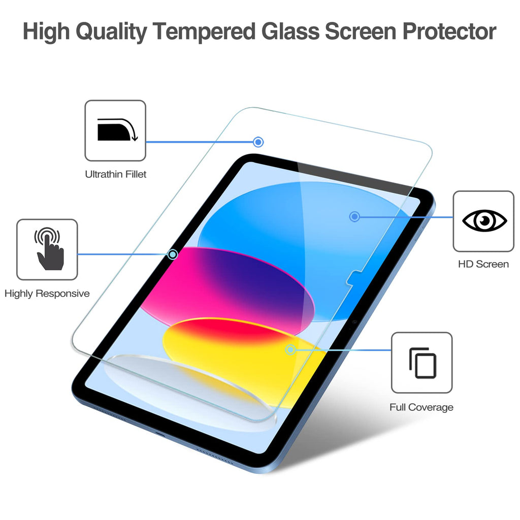 ProCase 2 Pcs Screen Protector for iPad A16 2025 11th 11" /10th 2022 10.9 | Tempered Glass Film Guard -Clear