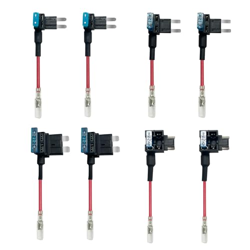 REDTIGER F7N Dash Cam Hardwire Kit USB C Port, Dashboard Camera Car Charger Cable Kit 12V- 24V to 5V w/Fuse Kit, Low Voltage Protection for Dash Cam Double-4 Fuses