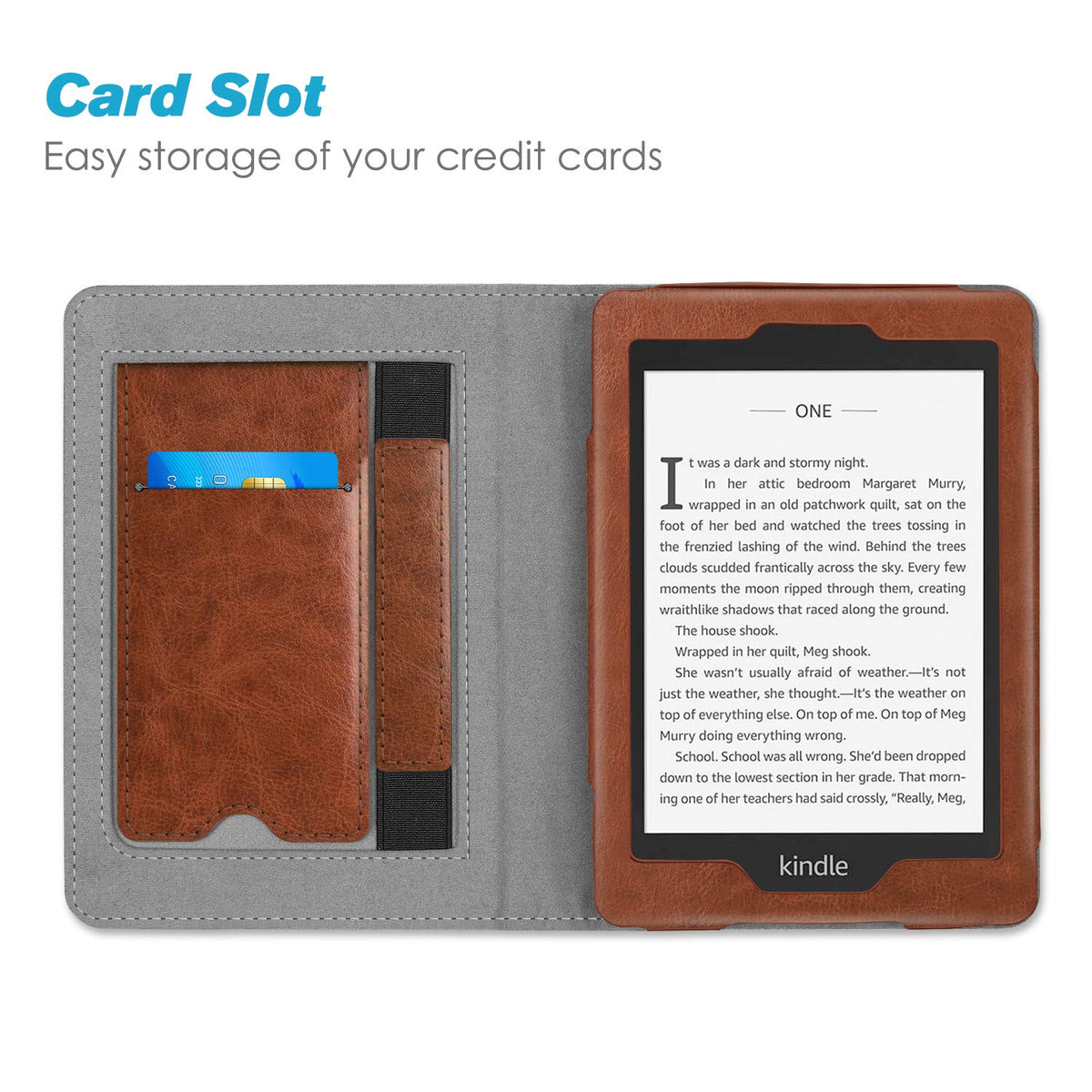 Fintie Stand Case for 6" Kindle Paperwhite 10th Gen 2018, Vintage Brown