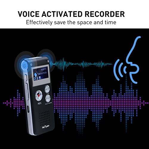 Digital Voice Recorders 8GB Audio Recorder Voice Activated Recorder for Lectures, Meetings, Interviews Recording Device with Microphone USB Cable, MP3 Player (8GB