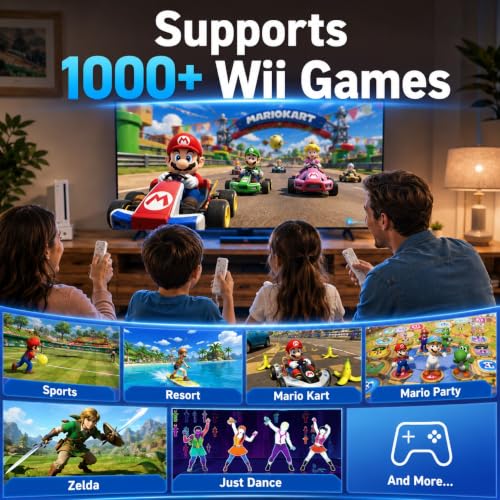 Motion Plus Wii Controllers 2Packs with Nunchucks, Wii Remote Controllers Compatible for wii and Wii U with Built in Motion Plus