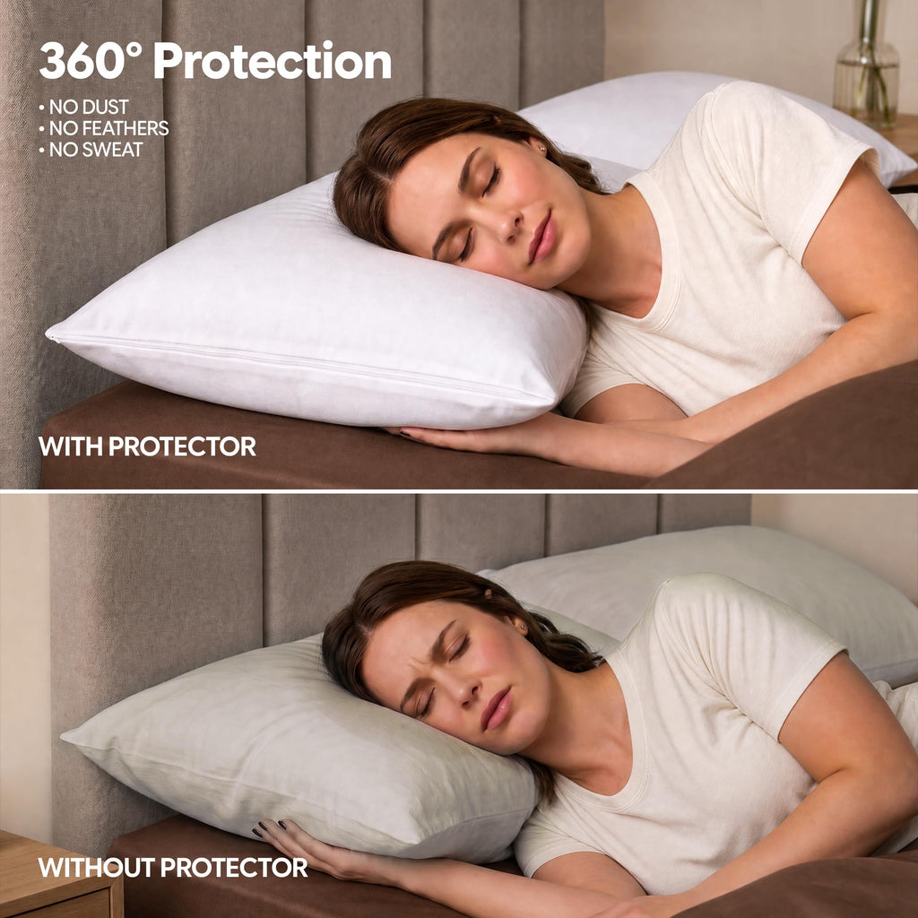 Ultimate Comfort Pillow Protectors with Zipper Standard Size - Set of 4 | Bed Bug & Dust Mite Proof Pillow Cases - 100% Waterproof, Soft & Moisture Wicking Pillow Encasements by Utopia Bedding