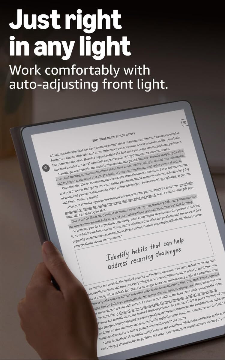 Amazon Kindle Scribe 32GB (newest model) — 11” display with front light, paper-like feel, and no distractions — Write in notebooks, docs, and books. Pen included - Graphite