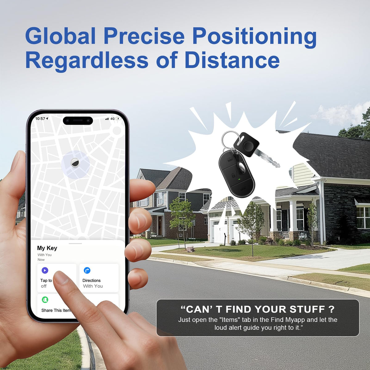Air Tracker Tag 2 Pack [Apple MFi Certified] with Find My(iOS Only) | Key Finder with No App Needed, IP65 Waterproof, 365-Day Standby, Wallets Keys Bags Luggage Locator Tracker Tag