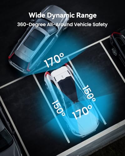 IIWEY N5 4 Channel Dash Cam for Cars, 360° View 2K Front 1080P Rear Inside | Includes 128GB Card, 5G WiFi & APP Control, IR Night Vision, G-Sensor, 24 Hours Parking Mode