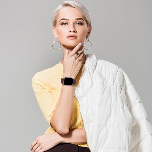 Magnetic Braided Sport Loop Compatible with Apple Watch Bands for Women Men | 38mm 40mm 41mm 42mm 44mm 45mm 46mm 49mm,Stretchy Breathable Nylon Strap for iWatch Series 12 11 10 9 8 7 6 5 4 3 2 1 SE Ultra