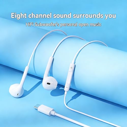 2 Packs USB C Headphones for iPhone 18/17/16/15 Pro Max Plus Type C Earphones with Microphone & Remote Noise Cancelling for iPhone 18 17 16 15 Pro Max Plus,iPad,Galaxy S26/S25/S24/Ultra Note 10/20