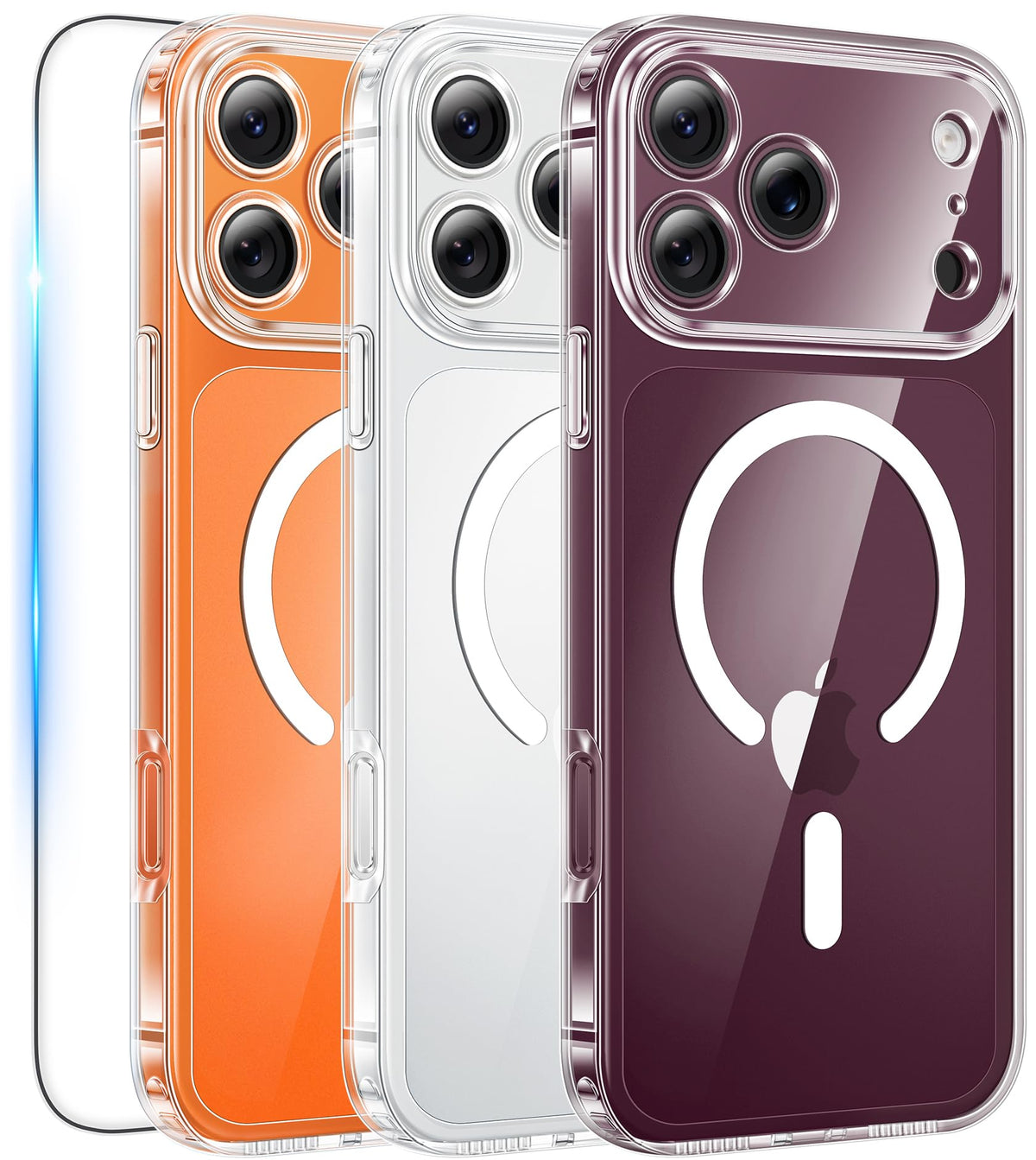 FNTCASE Magnetic for iPhone 18 Pro Max Case/17 Pro Max Case, Clear | Screen Protector, Military Grade Drop Protection, Slim Magnetic Phone Cases, Shockproof Bumper, Transparent Cell Cover