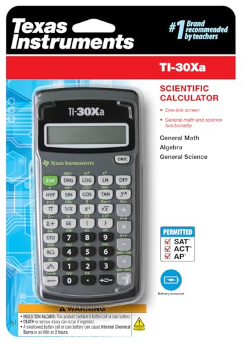 Texas Instruments TI-30Xa Scientific Calculator | Basic, battery-operated; One-line display for general Math and Science