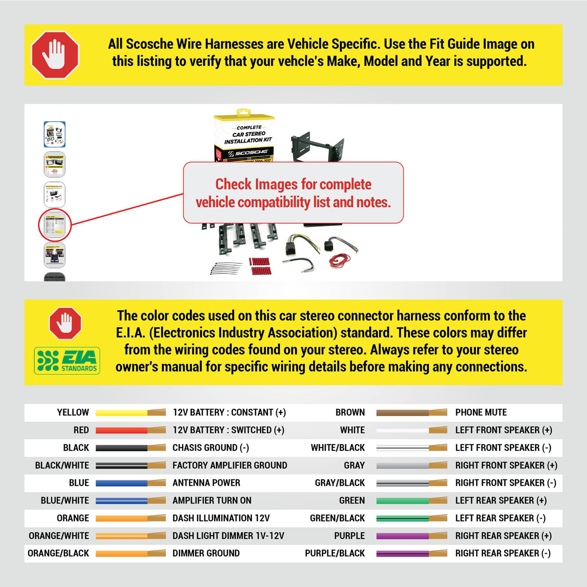 Scosche ICGM10BN Complete Double/Single DIN Stereo Installation Kit for Select Non-Amplified 2006-17 General Motors Vehicles - No Steering Wheel Remote - See Fit Guide in Images to Verify Your Vehicle
