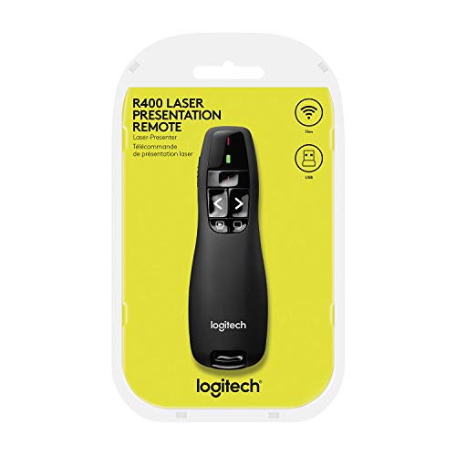 Logitech Wireless Presenter R400 USB A PowerPoint Clicker with Laser | USB-A connection, PowerPoint clicker, presentation remote control