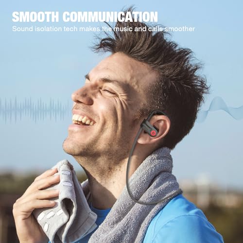 Boean Bluetooth Headphones, Wireless Headphones with AI Music Generation | 16 Hours Playtime Wireless Earbuds with Bluetooth 5.3 HD Stereo Sound, IPX7 Waterproof Running Headphones for Workout Sports