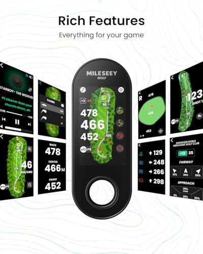 MILESEEY GeneSonic Pro Golf GPS Speaker with 43K+ Courses No-Subscription | Detachable GPS Handheld Rangefinder, MagLock, Color Touchscreen, Visual & Audible Yards, Layup/FCB/Hazard, 15H Battery, IP67