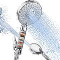 SR SUN RISE Filtered Shower Head with Handheld High Pressure 9 Spray Mode Showerhead Detachable Shower Head Water Softener Filters Beads for Hard Water Remove Chlorine 1 Filter Bright Silver