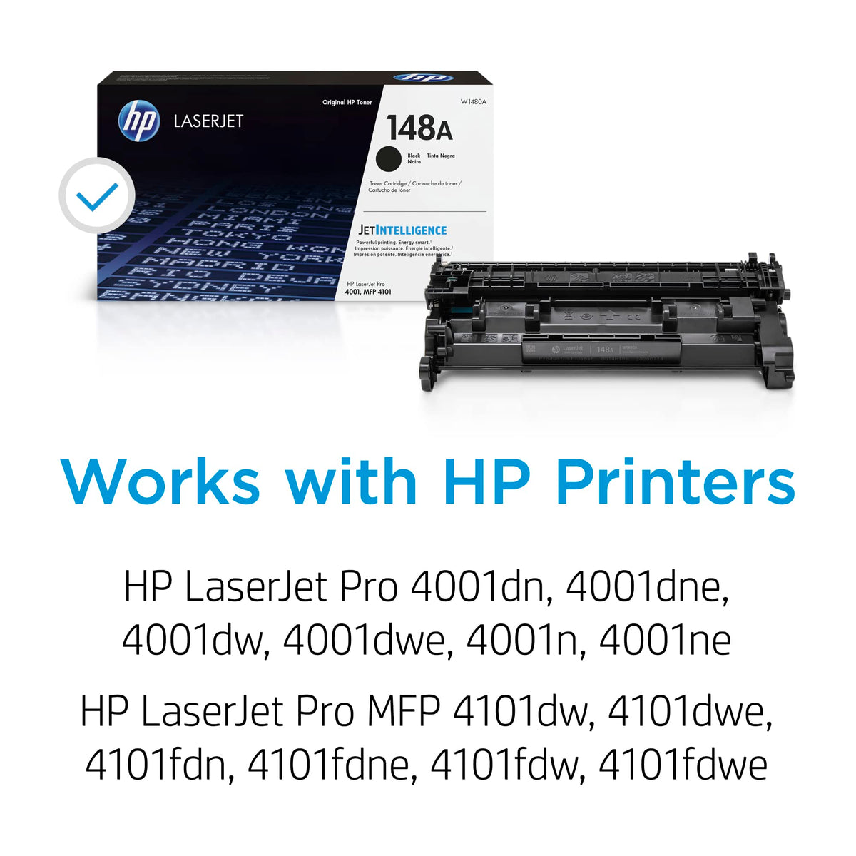 HP 148A Black LaserJet Toner Cartridge | This Cartridge Works LaserJet Pro 4001, MFP 4101 | W1480A