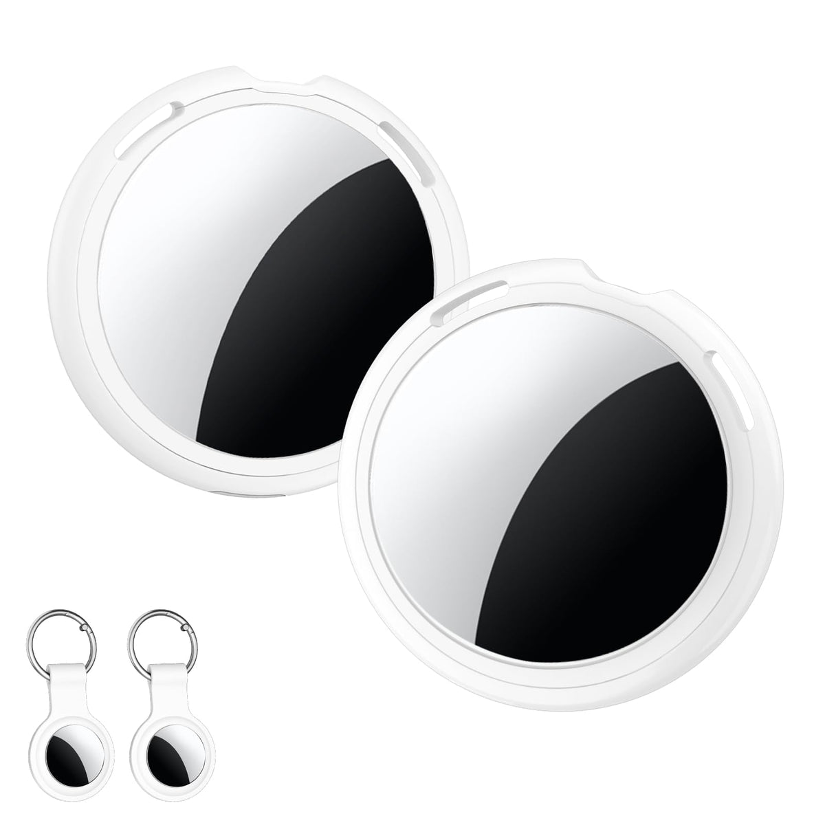 2 Pack Tracker Tags Finder Apple Find My MFi Certified Waterproof iOS Only | Bluetooth Air Smart Tags Item Finder Locator Worldwide Tracking for Key Pets Wallet Backpack Dogs Luggage Replaceable Battery