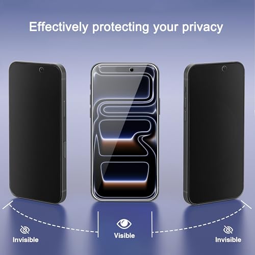 Ailun 3 Pack Privacy Screen Protector for iPhone 17 Pro, Tempered Glass | 6.3 inch,Installation Frame, Anti Spy Private, Anti-Scratch, Case Friendly