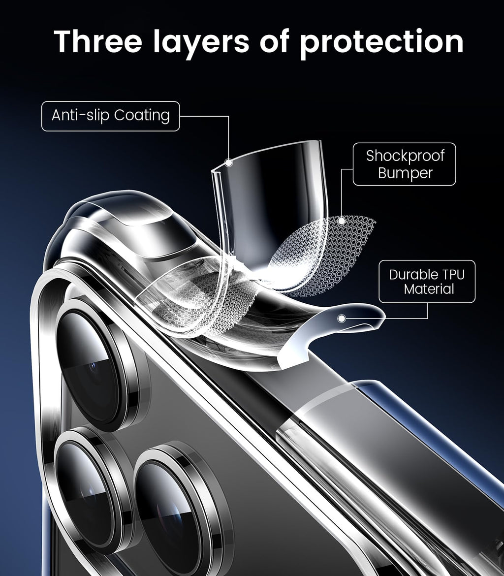 Mkeke for iPhone 18 Pro Case Clear [Not-Yellowing] | [Military-Grade Drop Protection] Shockproof Protective Phone Bumper 2026