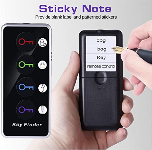 Reyke Key Finder with Sound, 131ft RF Remote Finder, 4 Receivers | 80dB+ RF Remote Control Finder With 1 Transmitter and 4 Receivers for Keys, Wallets, Phones, Glasses and Pet Collars