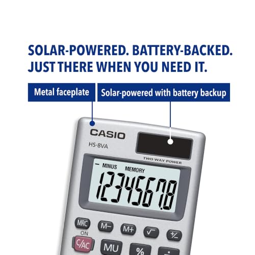 Casio HS-8VA Mini 6-Function Calculator