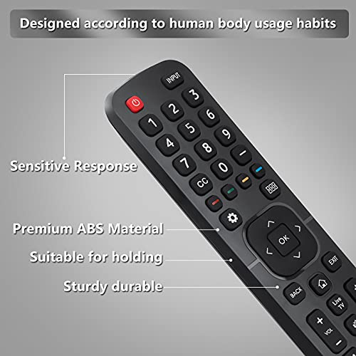 Universal for Hisense TV Remote Replacement | Fully Compatible with All Hisense Smart TVs | 1‑Year Warranty | Original Design with All Functional Buttons Intact