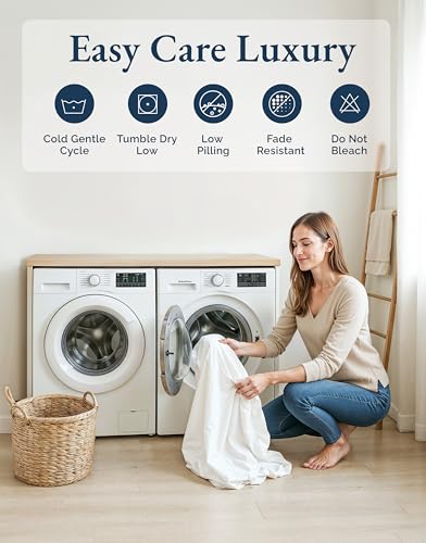LANE LINEN Queen Sheets 100% Organic Cotton 4pc Percale Cooling - White | Queen Sheet Set, GOTS Certified Organic Cotton Percale - Crisp, Cool & Breathable, For Hot Sleepers, All-Season Comfort