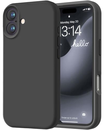 LOVE 3000 Designed for iPhone 16 Case, Premium Silicone with [Soft Anti-Scratch Microfiber Lining] Shockproof Protective Phone Case for Men Women Girls 6.1", Black