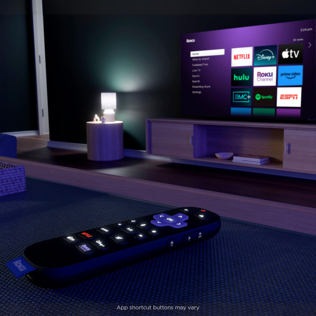Roku Voice Remote Pro (2nd Ed.), TV Remote Control with Backlit Buttons | Hands-free Voice Controls, Rechargeable, & Lost Remote Finder - Replacement Compatible with All Roku TV, Players & Audio