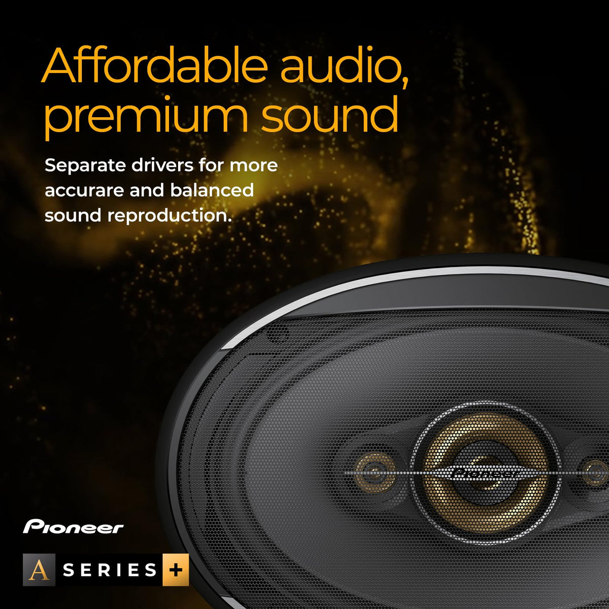 Pioneer A-Series Plus TS-A1681F 6.5" 4-Way Coaxial Car Speakers 350W Max | Ideal Factory Upgrade, Balanced Sound + Smooth Treble, Enhanced Bass, Installation Adaptors Included