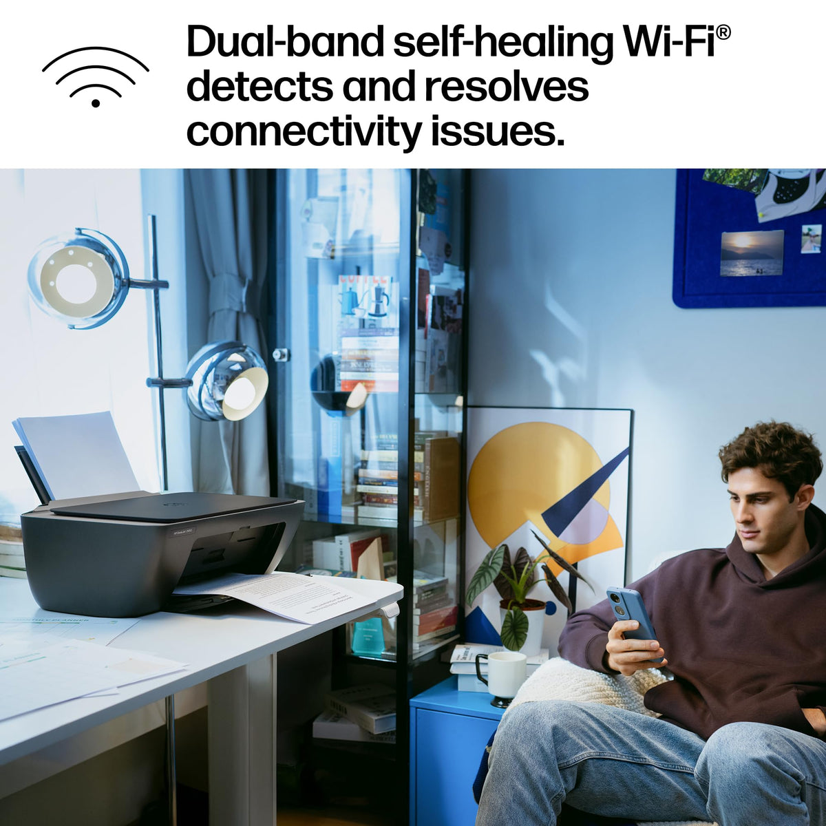 HP DeskJet 2955 Color Inkjet Printer | Wireless | All-in-One | Easy Home Printing | Color Documents | Mobile Compatibility | Print, Scan & Copy | Ideal for Home Use