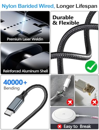 4-in-2 Multi Charging Cable for Apple Watch Charger/iPhone/Samsung Charger | Travel Essentials,Type C/Lightning/iWatch/Micro Charging Power Cable for Galaxy/iPhone/iWatch Ultra/12-2/Airpods[1.2M]