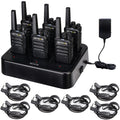 Retevis RT68 Business FRS Walkie Talkies Long Range with Earpieces 6 Pack | Rugged & Compact, License-Free, Powerful 500mW Speaker, 12-Hour Battery, Long-Term Supply, for Schools, Retail & Hospitality