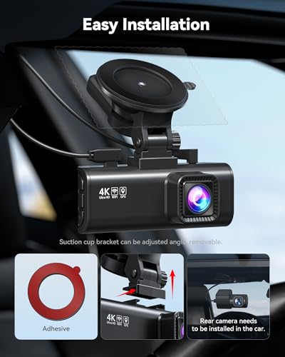 REDTIGER F7NP 4K Dash Cam Front Rear, STARVIS 2 Sensor, Free Card Included | 5.8GHz WiFi-20MB/s Download, WDR Night Vision, Wide Angle, G-sensor Incident Detection, 24H Parking Mode(Hardwire kit needed)