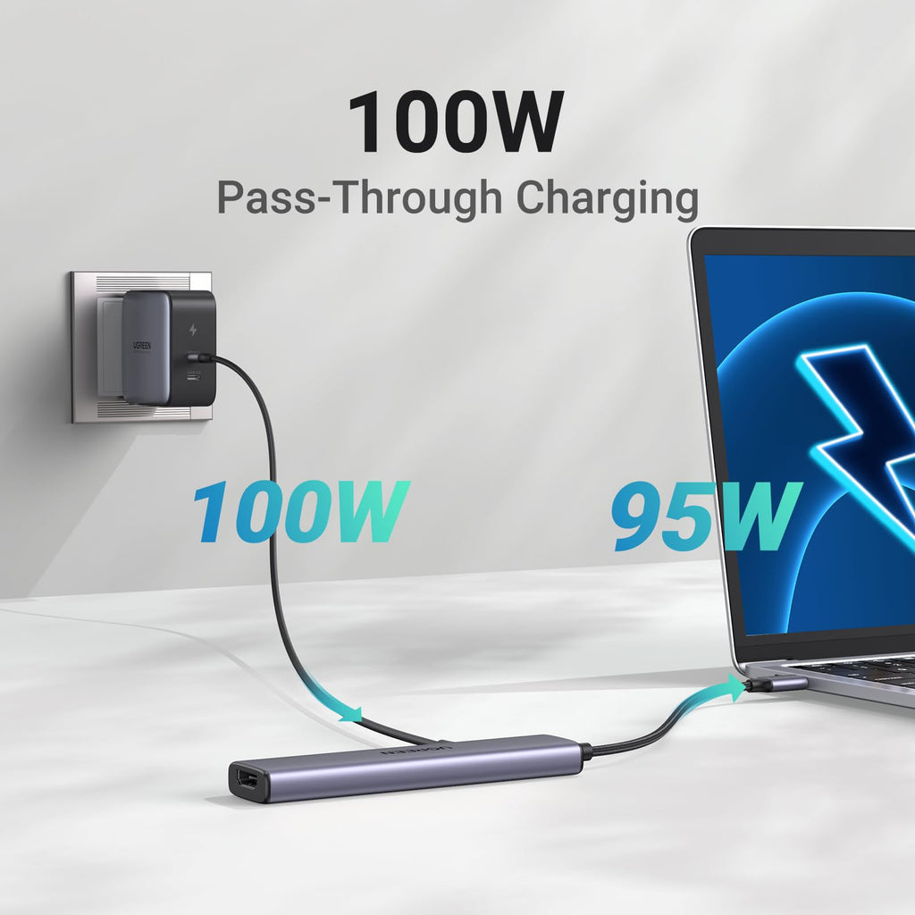 UGREEN USB C Hub 5 in 1 Multiport USB Adapter 4K HDMI, 100W Power Delivery | 3 USB-A Data Ports, USB C Dongle,compatible with MacBook Pro/Air M5/M4/M3/M2/M1, iPad Pro, iMac, iPhone 17 Pro/Pro Max
