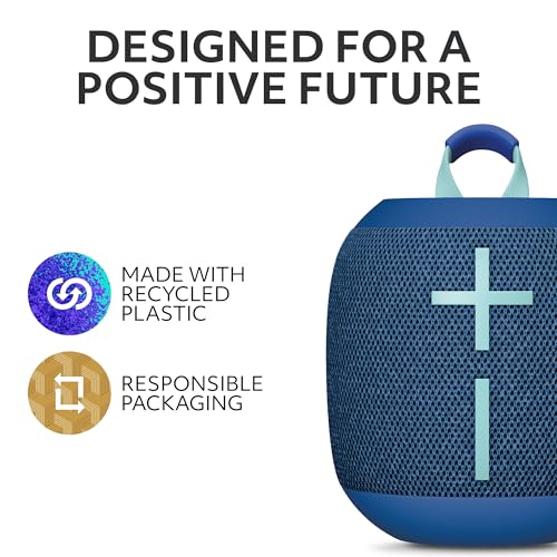 Ultimate Ears WONDERBOOM 4 Portable Waterproof Speaker - Blue | Balanced 360-Degree Sound and Bass, Dustproof, Floating, 131ft (40m) Range