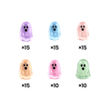 Glow In Dark Cute Ghost Resin Bead Set