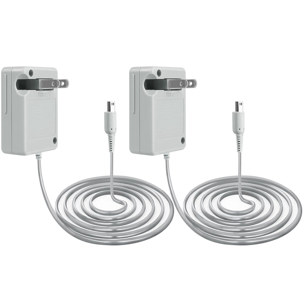 3DS Charger, DTOL 3DS Charger Compatible with Nintendo 3DS/ DSi/DSi XL/ 2DS/ 2DS XL/New 3DS 100-240V Wall Plug Adapter 2 Pack