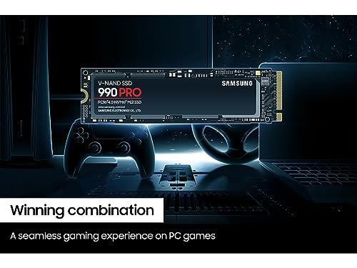 Samsung SSD 990 PRO 2TB, PCIe 4.0 M.2 2280, Up to 7,450 MB/s | NVMe Internal Solid State Hard Drive for High End Computing, Gaming, and Heavy Duty Workstations, (MZ-V9P2T0B/AM)