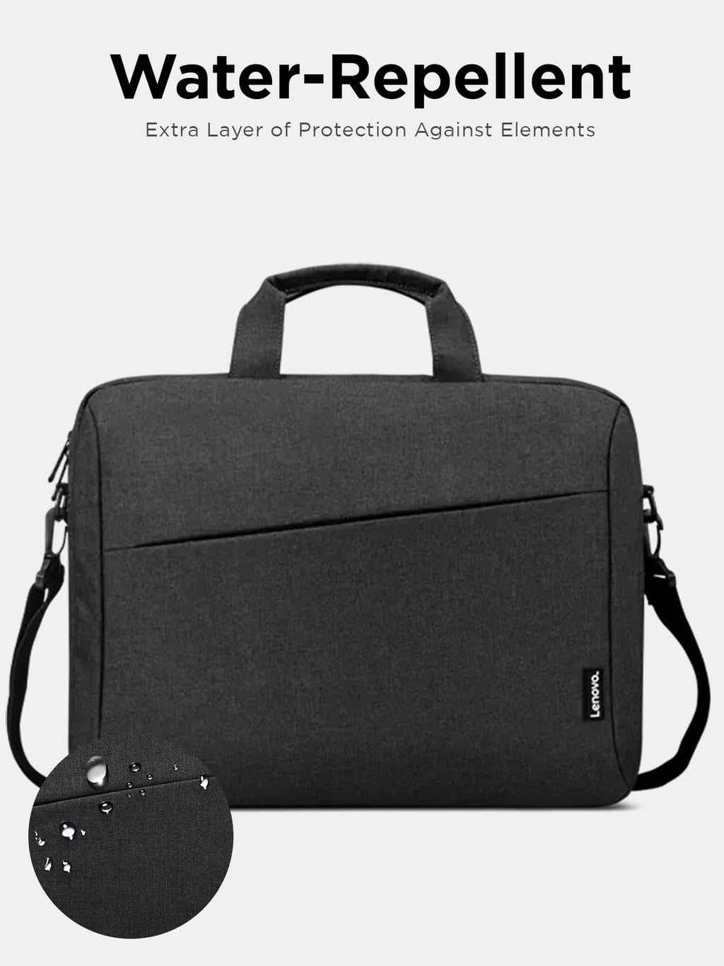 Lenovo Laptop Bag T210, Messenger Shoulder Bag for Laptop or Tablet, Sleek, Durable & Water-Repellent Fabric