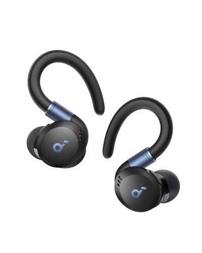 Soundcore Sport X20 by Anker Noise Cancelling Workout Earbuds, Ear Hooks | Rotatable and Extendable Ear Hooks, Deep Bass, IP68 Waterproof, Sweatproof, Dustproof, 48H Playtime, Sport Earbuds for Gym